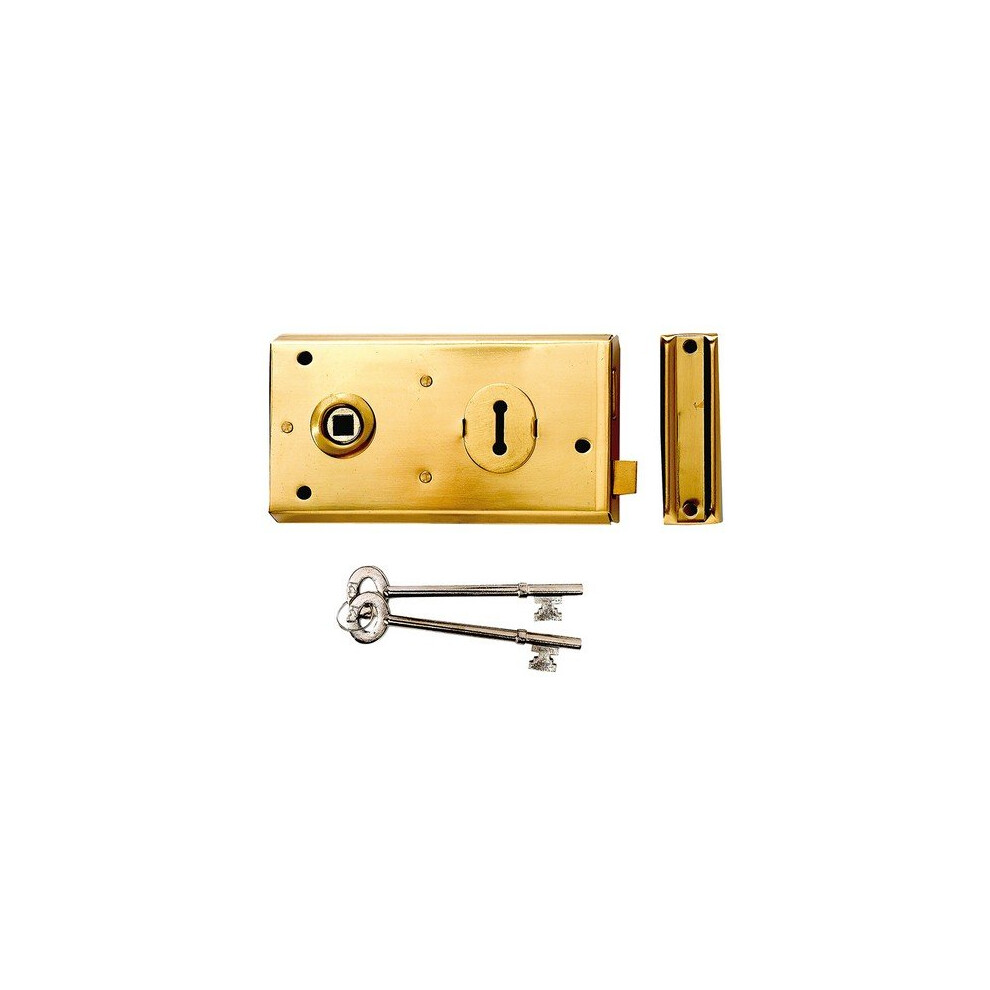 Yale Locks 60401305025 P401 Rim Lock Polished Brass Finish 138 X 76mm Visi