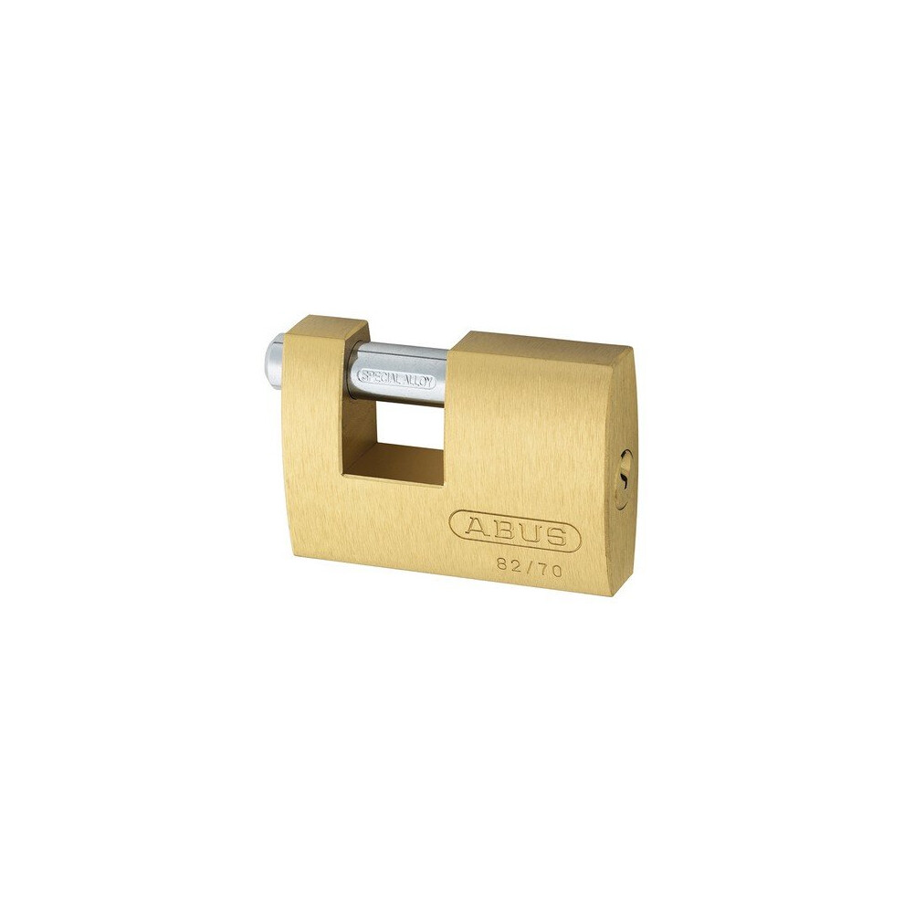 ABUS 8270 82/70 70mm Monoblock Brass Shutter Padlock