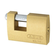 ABUS 8270C 82/70 70mm Monoblock Brass Shutter Padlock Carded