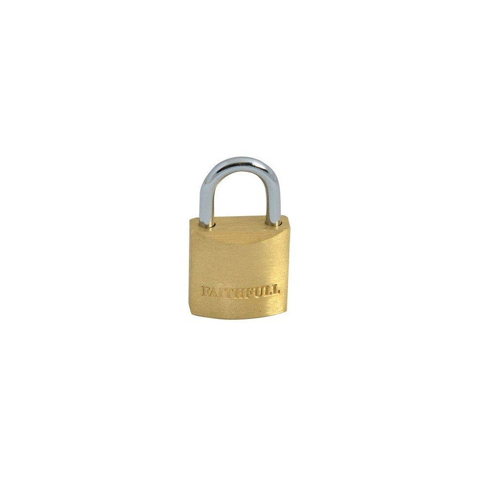 Faithfull FAIPLB20 Brass Padlock 20mm 3 Keys