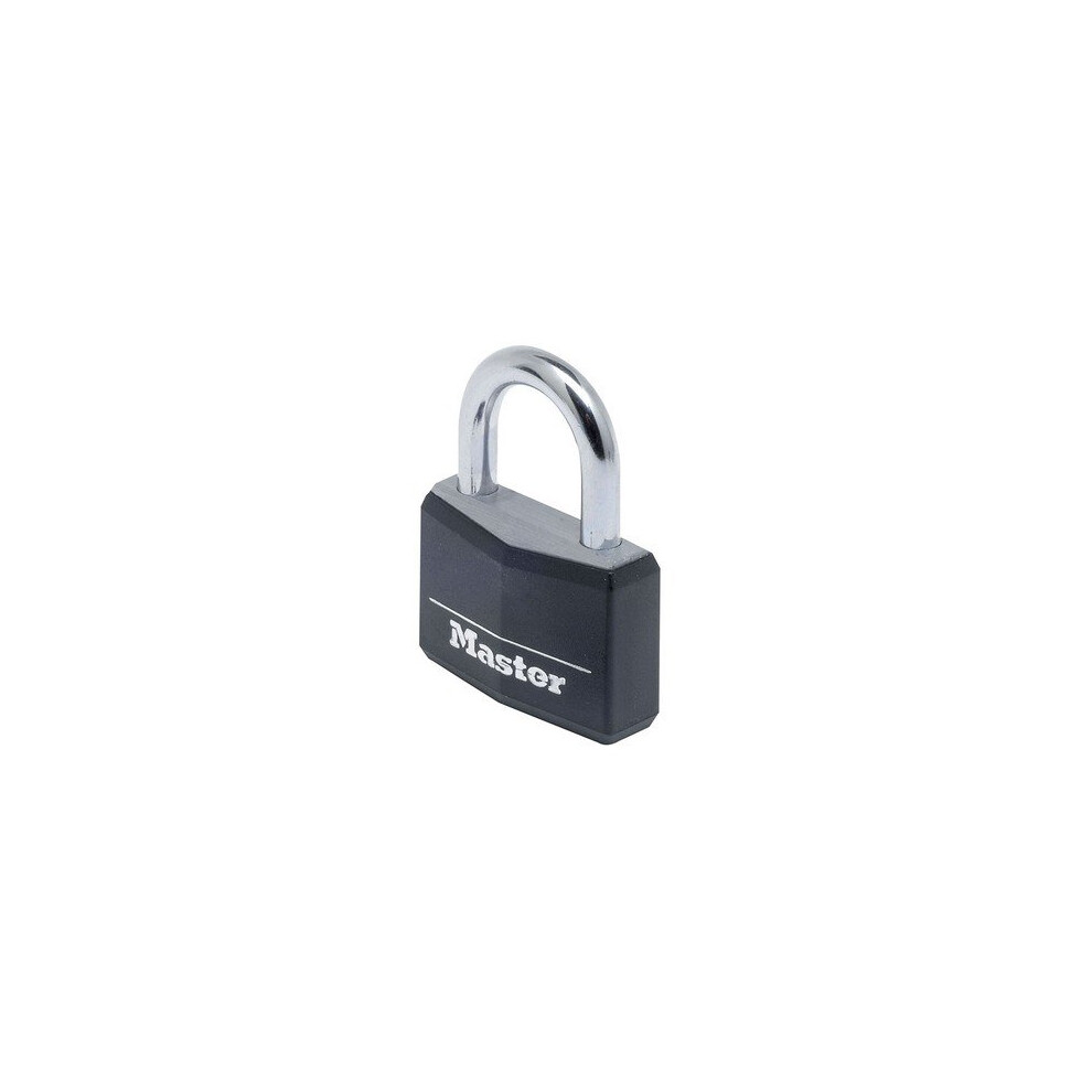 Master Lock 9140BLK Aluminium Black Vinyl Cover 40mm Padlock 4 Pin