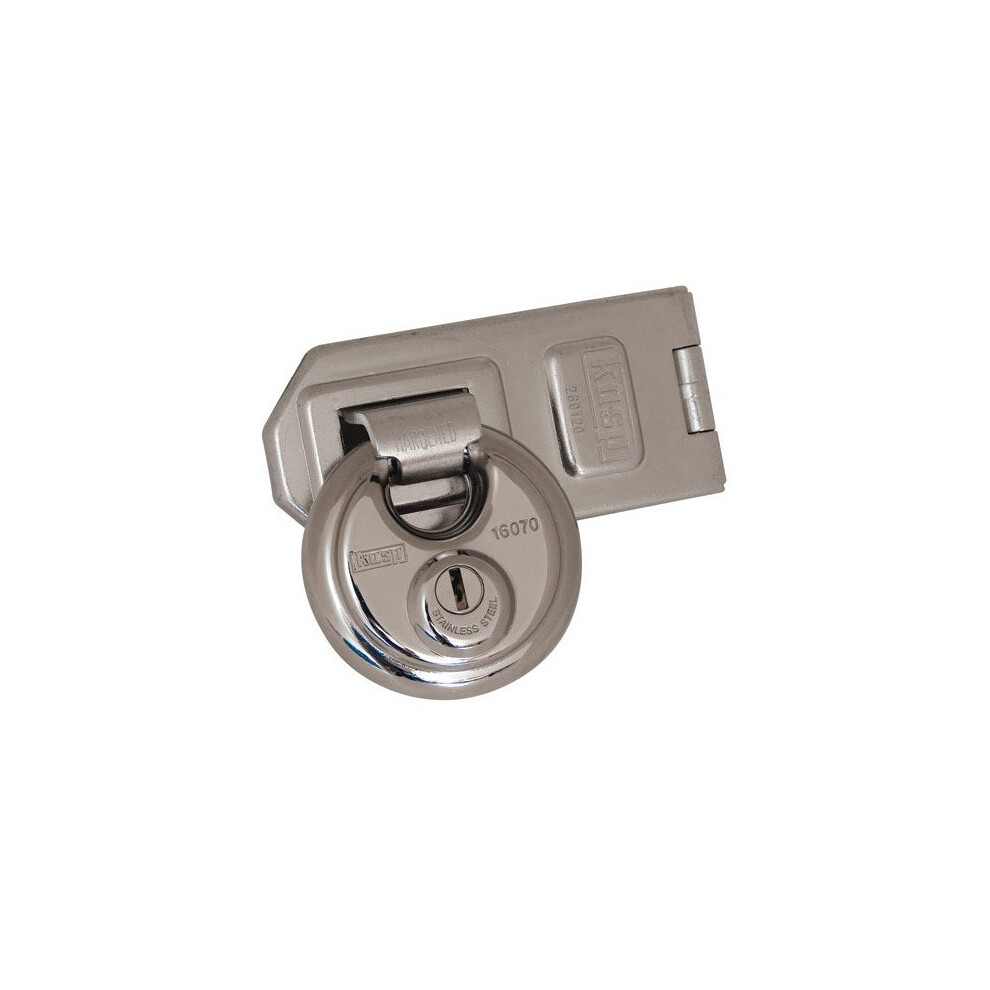Kasp K16070D260 Disc Padlock Stainless Steel 70mm With Security Hasp and Staple