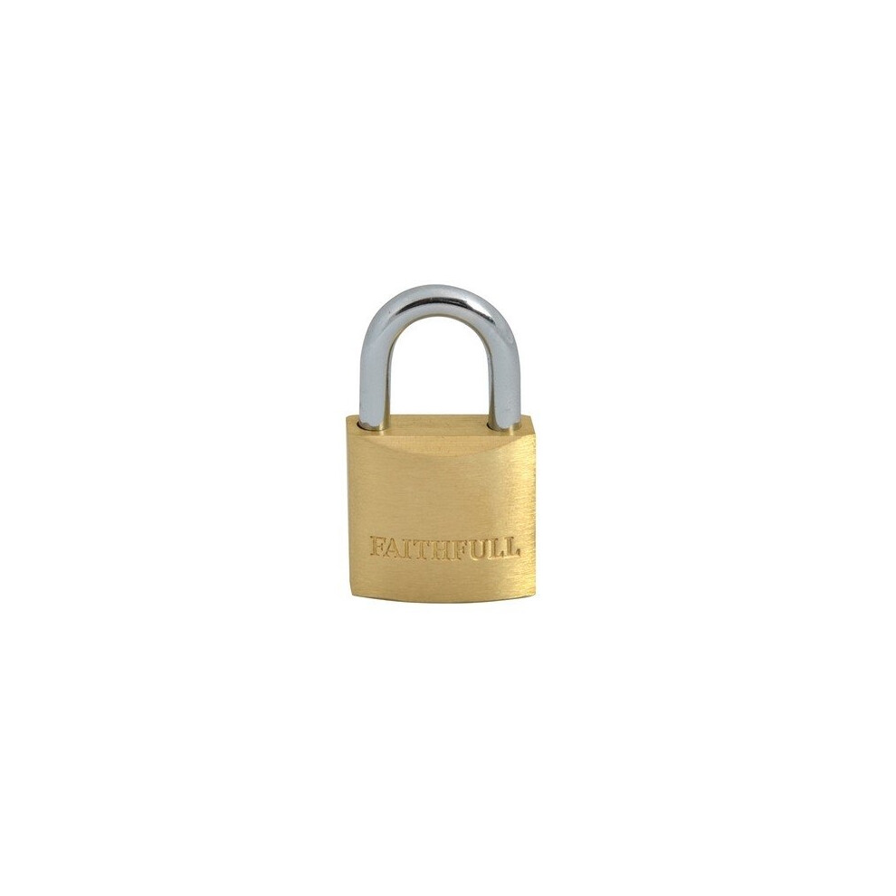 Faithfull FAIPLB25 Brass Padlock 25mm 3 Keys