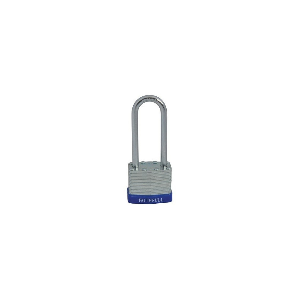 Faithfull FAIPLLAM40LS Laminated Steel Padlock 40mm Long Shackle 3 Keys