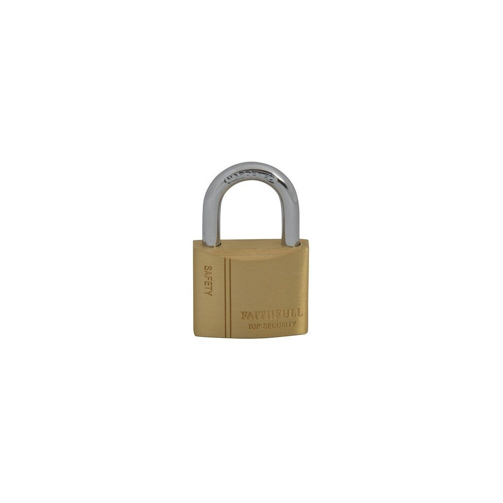 Faithfull FAIPLB40 Brass Padlock 40mm 3 Keys