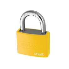 ABUS KA49934 T65AL/40 40mm My Lock Aluminium Padlock Yellow Body Keyed 6401