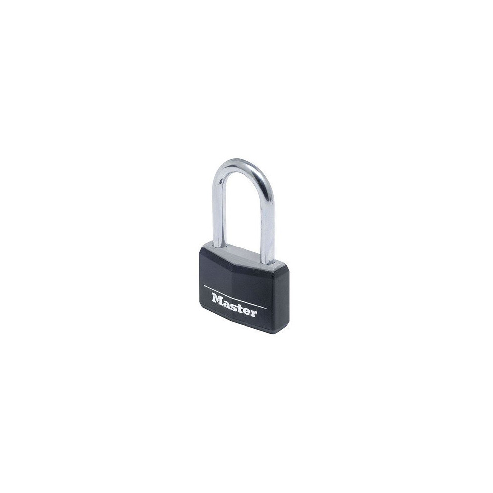 Master Lock 9140BLKLF Aluminium Black Vinyl Cover 40mm Padlock 4 Pin - 38mm Shackle