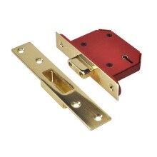 UNION Y2105S-PB-3.0 StrongBOLT Polished Brass 5 Lever Mortice Deadlock Visi 81mm 3in