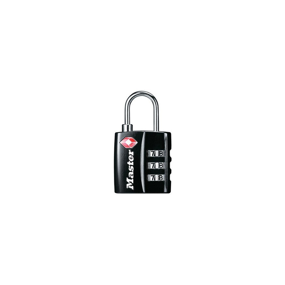 Master Lock 4680BLK TSA 3 Digit Combination Black 30mm Padlock