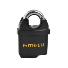 Faithfull FAIPLB50WP PVC Coated Brass Padlock 50mm