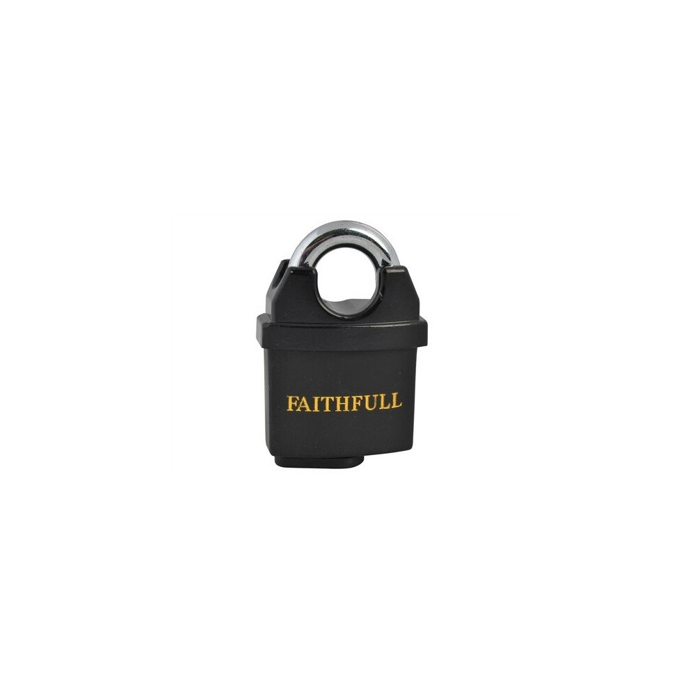 Faithfull FAIPLB50WP PVC Coated Brass Padlock 50mm