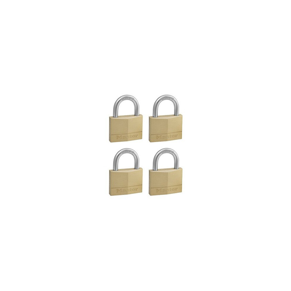 Master Lock 150Q Solid Brass 50mm Padlock 5 Pin - Keyed Alike x 4