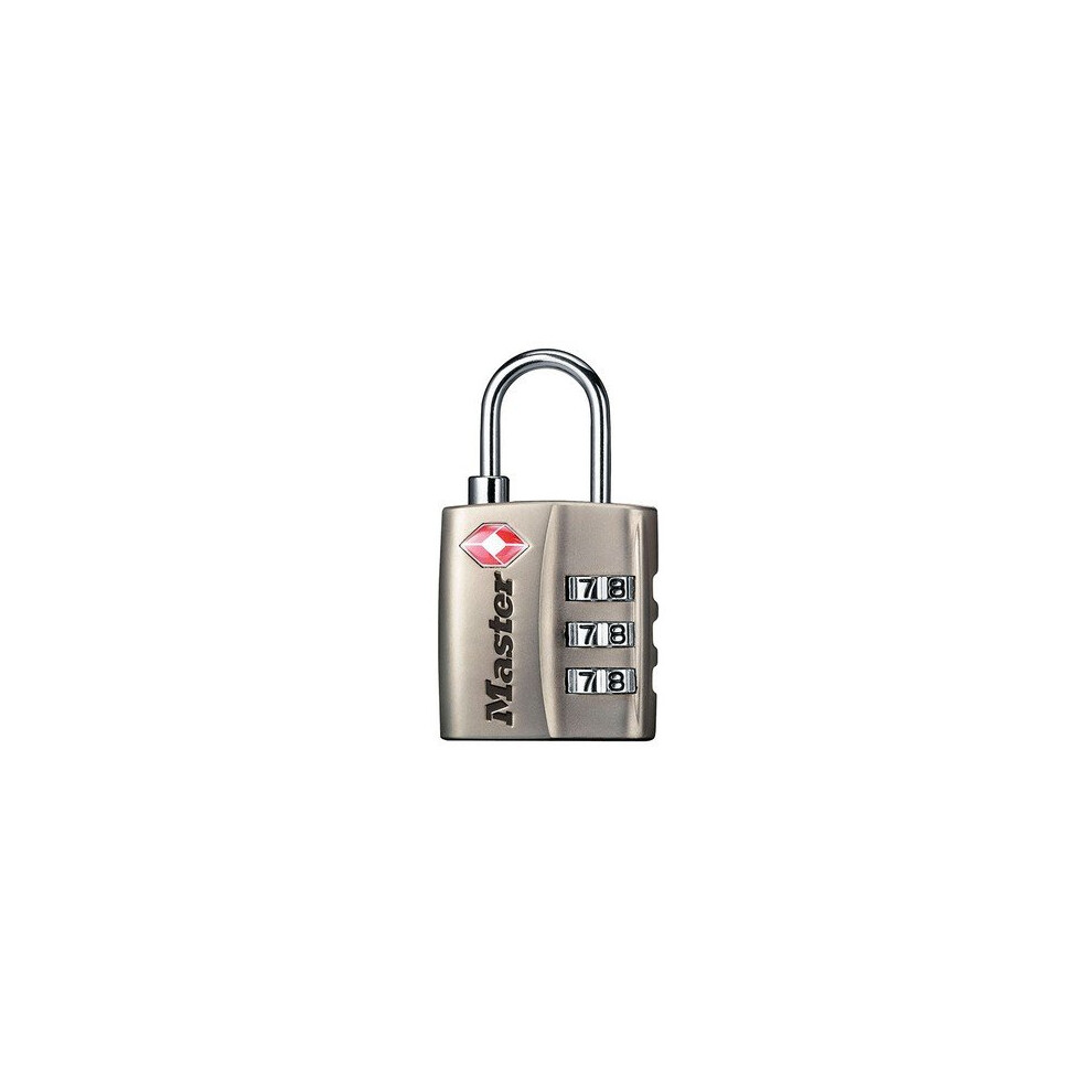 Master Lock 4680NKL TSA 3 Digit Combination Nickel 30mm Padlock