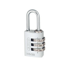 ABUS 14520SIL 145/20 20mm Aluminium Combination Padlock Silver 46574