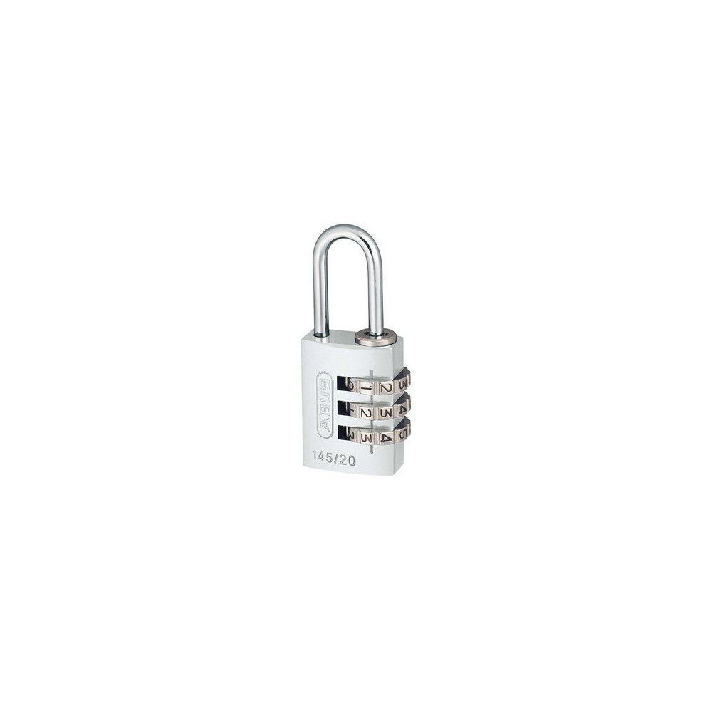 ABUS 14520SIL 145/20 20mm Aluminium Combination Padlock Silver 46574-image-OPC-PQSXBW-NEW