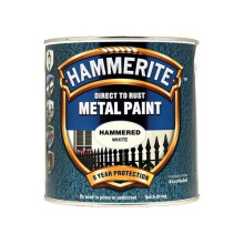 Hammerite HFW25L Direct to Rust Hammered Finish Metal Paint White 2.5 Litre