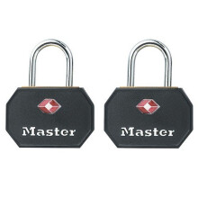 Master Lock 4681TBLK Aluminium 30mm Padlocks Black ABS Cover x 2 -Keyed Alike