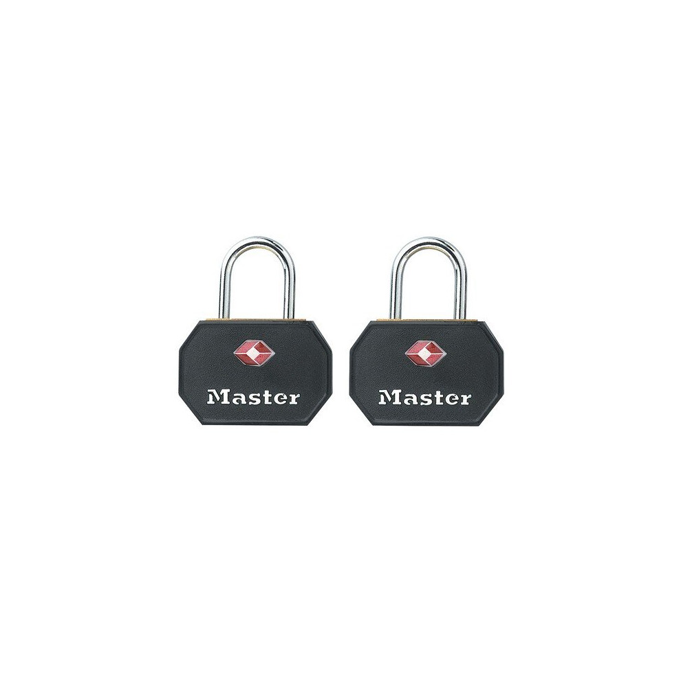 Master Lock 4681TBLK Aluminium 30mm Padlocks Black ABS Cover x 2 -Keyed Alike