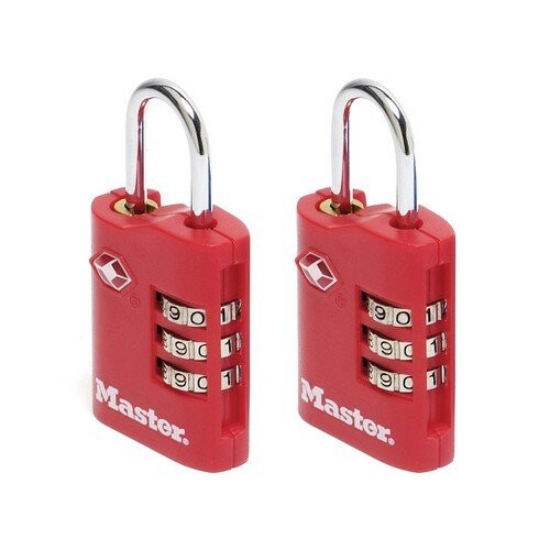 Master Lock Master Lock 4686EURT TSA Combination Zinc Padlocks 3 Digit 30mm x 2
