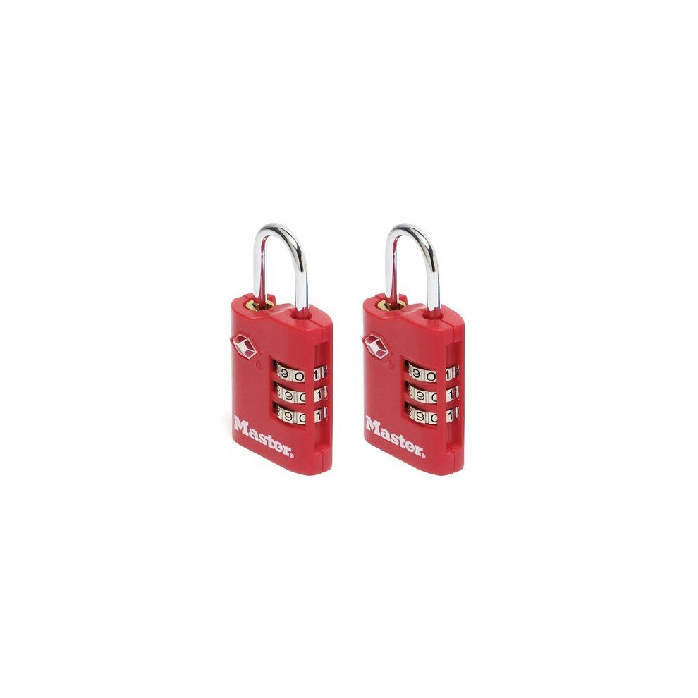 Master Lock 4686EURT TSA Combination Zinc Padlocks 3 Digit 30mm x 2