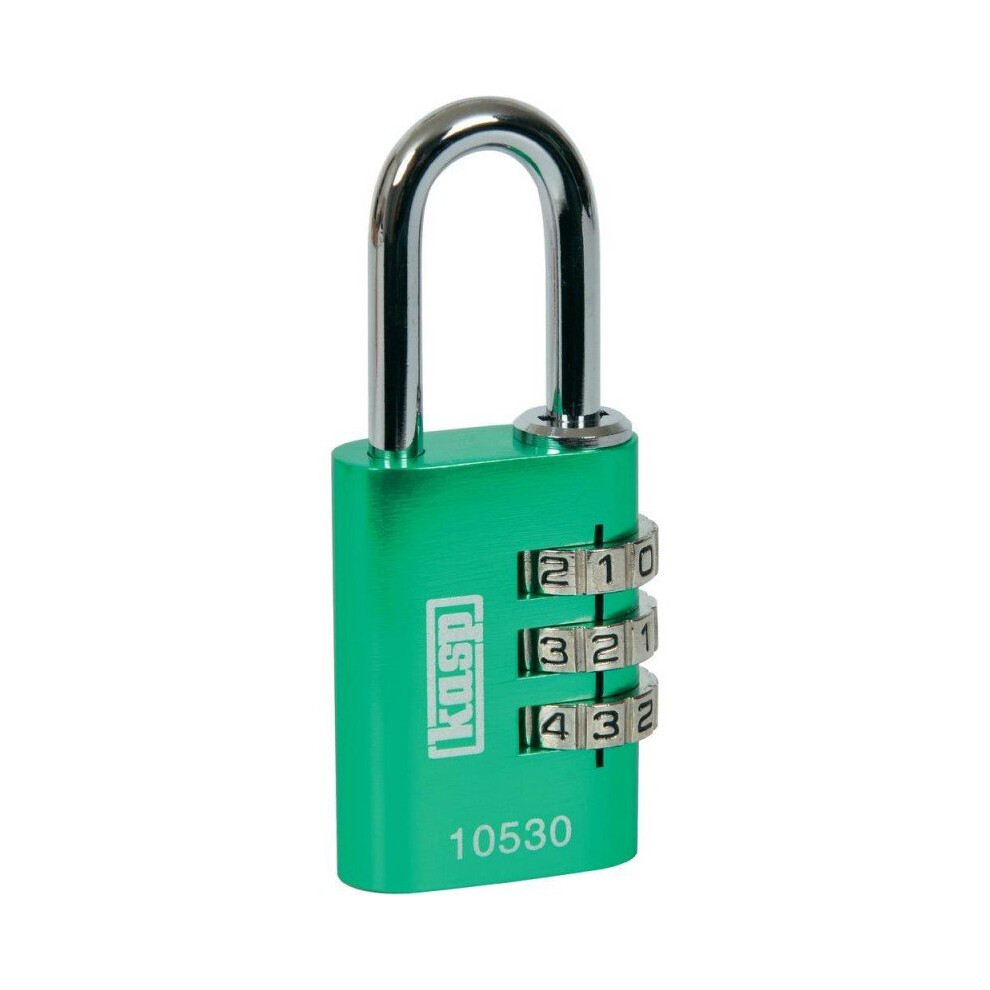Kasp K10530GRED Aluminium Combination Padlock 30mm Green