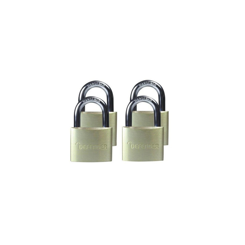 Defender Dfal4q Aluminium Padlock Keyed Alike Quad Pack 40Mm 5012245036763