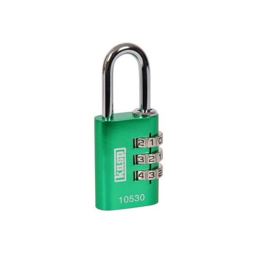 Kasp K10520gred Aluminium Combination Padlock 20Mm Green 5013969904215