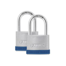 ABUS Mechanical 80889 50mm Silver Rock 5 Padlock Twin Pack