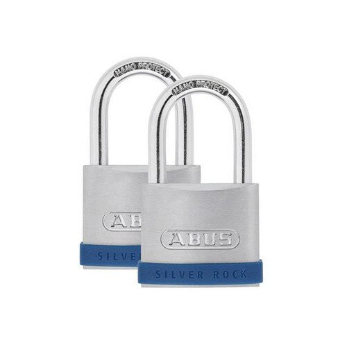 Abus ABUS Mechanical 80889 50mm Silver Rock 5 Padlock Twin Pack