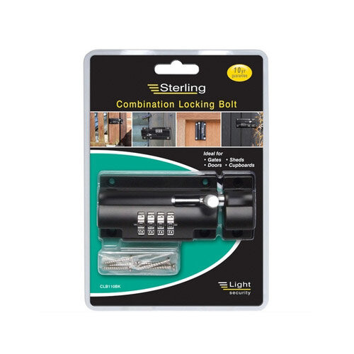 Sterling CLB110BK Combination Locking Bolt 110mm 4 dial