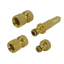Faithfull FAIHOSESET4 Brass Nozzle & Fittings Kit 4 Piece 12.5mm (1/2in)