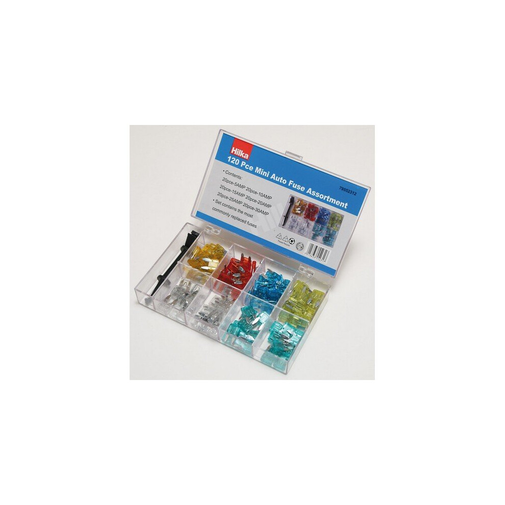 Hilka 79552312 Mini Blade Fuse Set of 120 Pieces