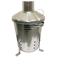Galvanised Mini Garden Incinerator And Lid Fire Bin 13 Litre