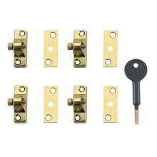 Yale Locks V-8K118-4-EB Economy Window Lock Electro Brass Finish Pack of 4 Visi
