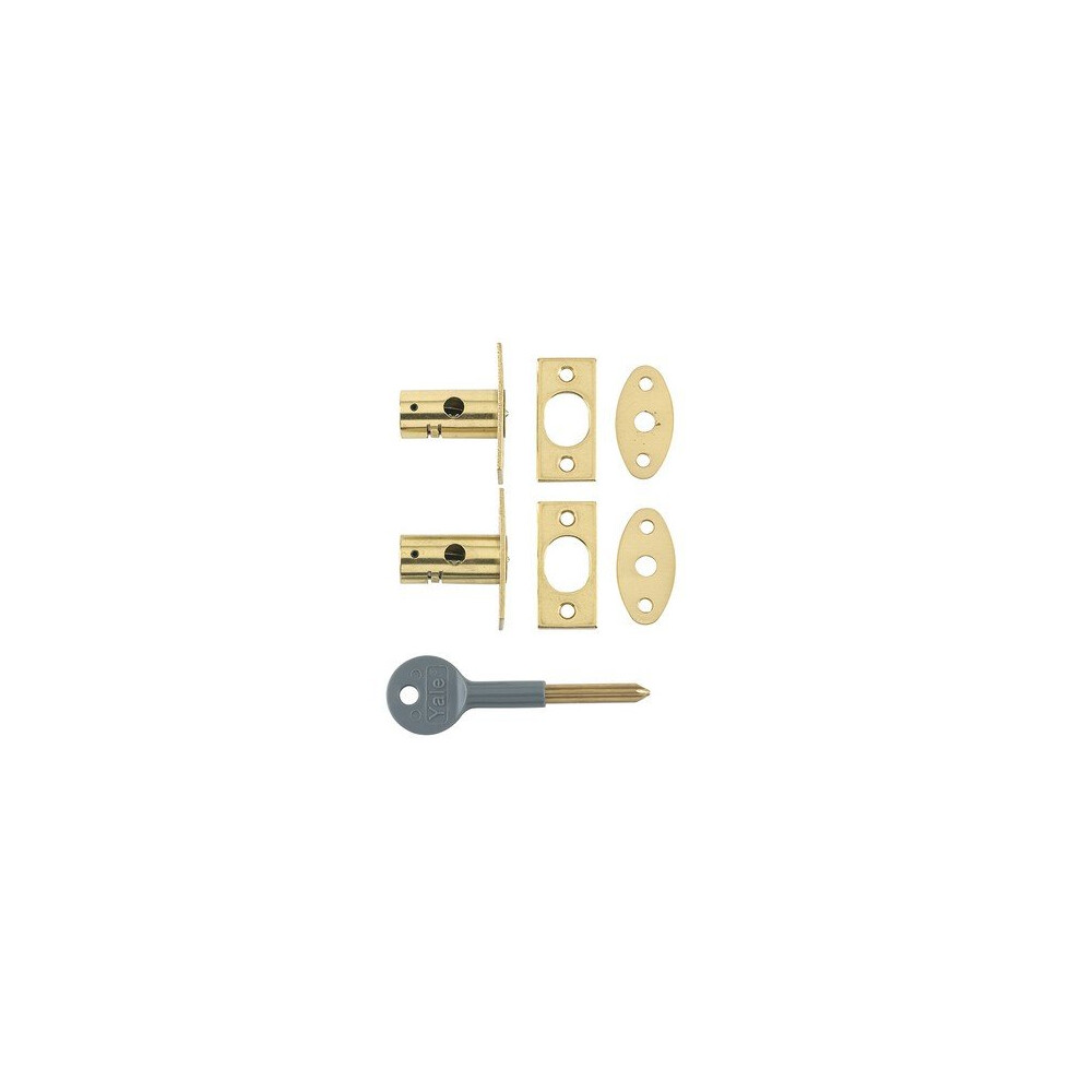 Yale Locks V-8001-2-PL Security Bolts Brass Finish Pack of 2 Visi