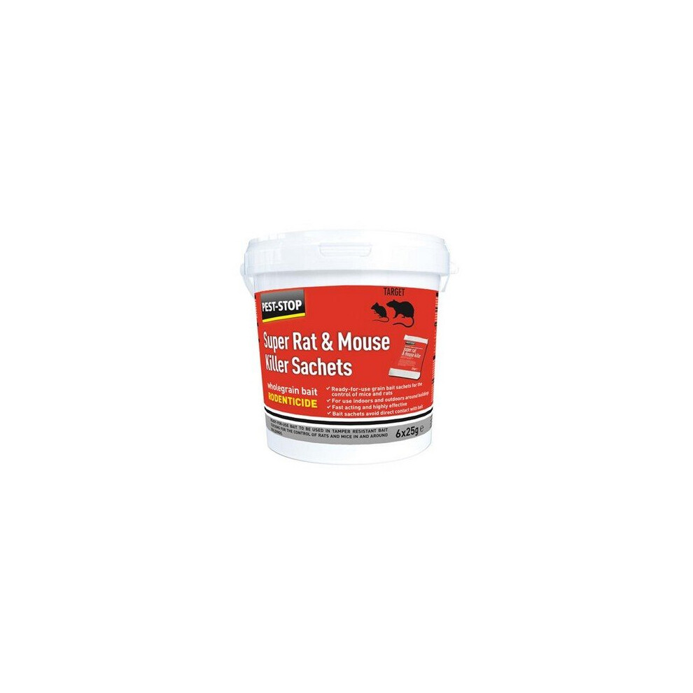 Pest-Stop Systems PSSA05 Super Rat & Mouse Killer Sachets (Tub of 6)