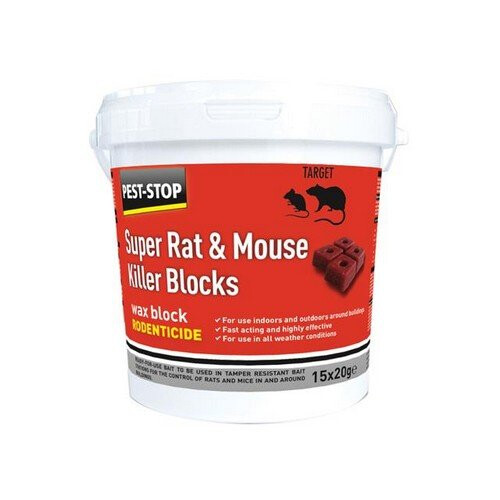 Pest-Stop Systems PSWB04 Super Rat & Mouse Killer Wax Blocks