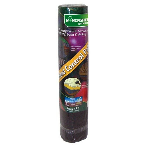 Kingfisher WG1 50gsm Weed Guard Control Membrane Cloth Fabric sheet Roll 8m x 1.5m - Ideal for Borders, Paving, Paths, Decking and Landscaping