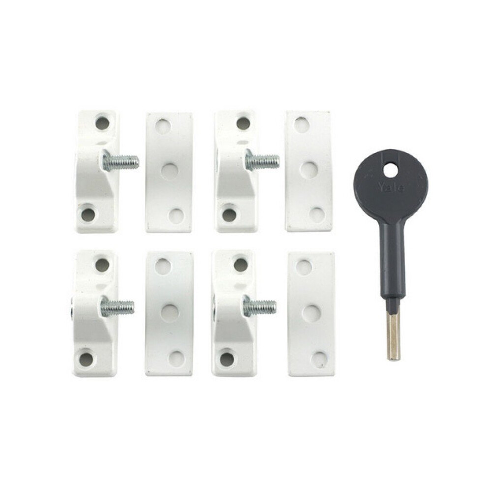 Yale V-8K118-4-WE Economy Window Lock White Finish Pack of 4