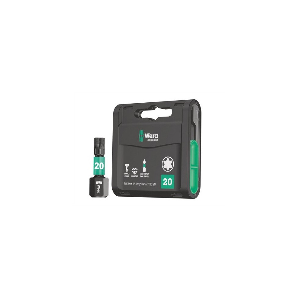 Wera WER057772 Bit-Box 15 Impaktor TX20 x 25mm 15 Piece