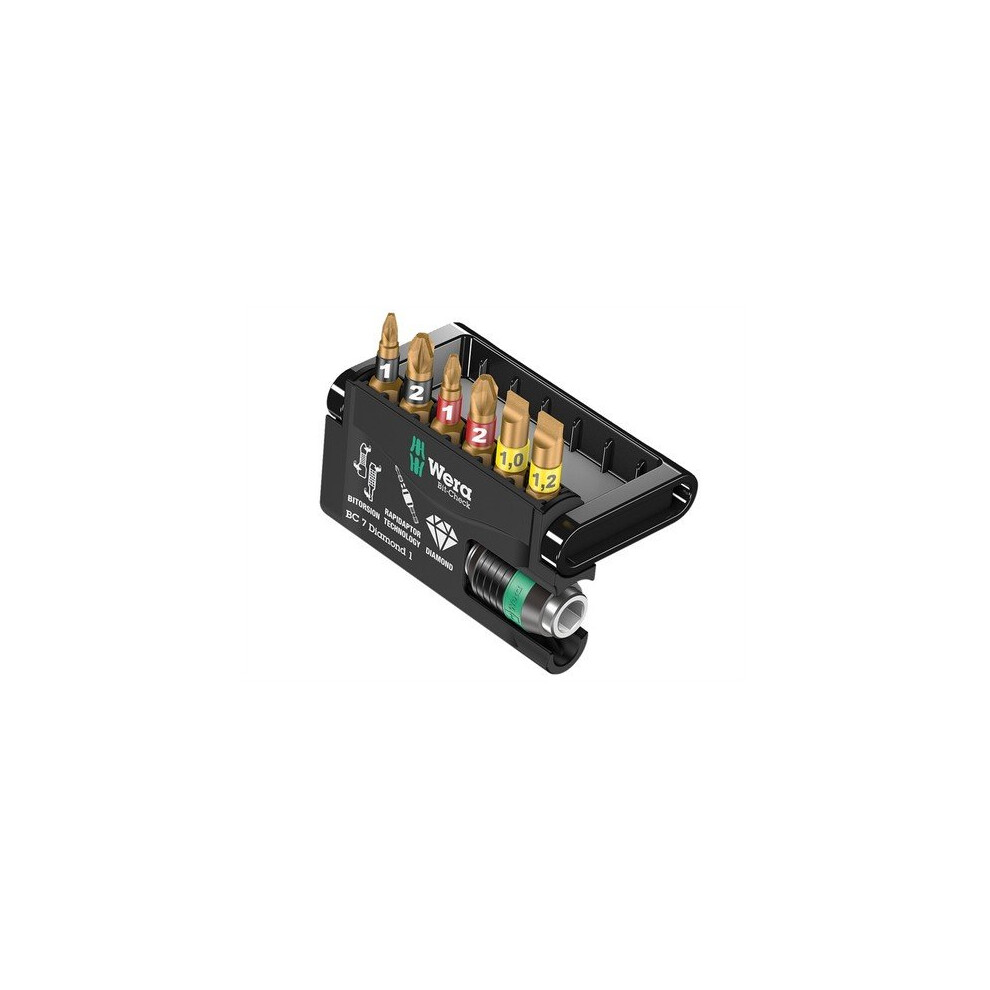Wera 5057416001 Bit-Check 7 Diamond 1 Bitorsion Mixed Set Of 7 Pz Ph Sl