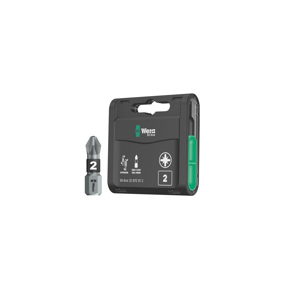 Wera WER057761 Bit-Box 20 BiTorsion Bits PZ2 x 25mm 20 Piece