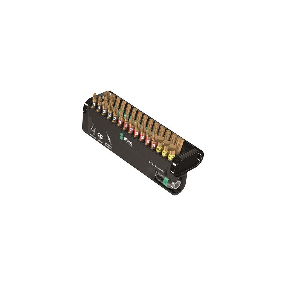 Wera 5057431001 Bit-Check 30 Diamond 1 BiTorsion Set of 30 PZ PH TX SL