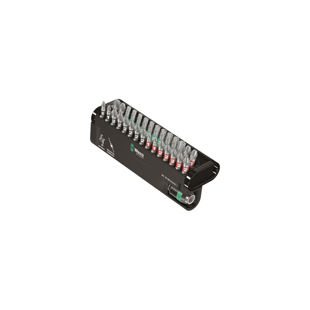 Wera 5057430001 Bit-Check 30 BiTorsion 1 Allround Set of 30 PZ PH TX