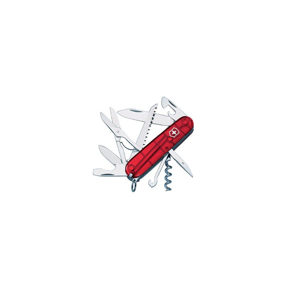 Victorinox VICHUNTJRDB Huntsman Swiss Army Knife Translucent Red Blister Pack