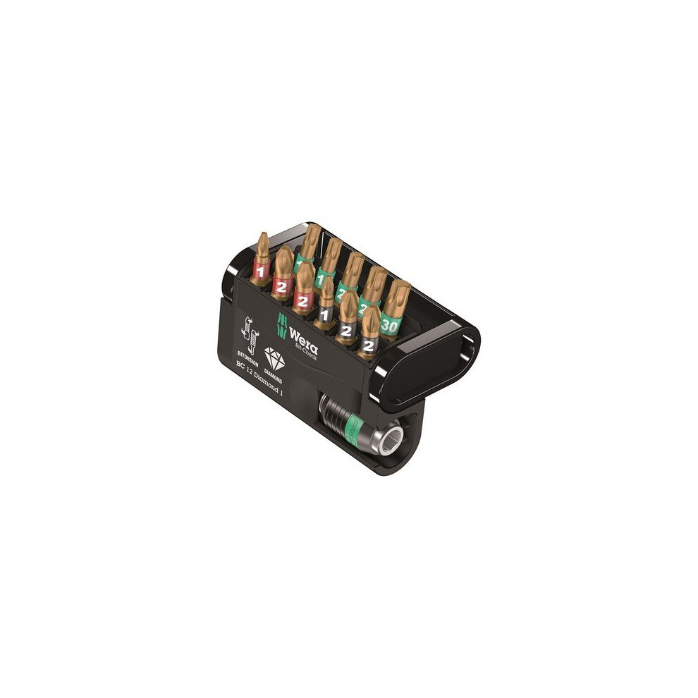 Wera 5057421001 Bit Check 12 Diamond 1 BiTorsion Set of 12 PZ PH TX