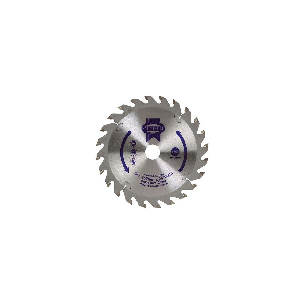 Faithfull FAIZ15224 Circular Saw Blade 152 x 20mm x 24T Fast Rip