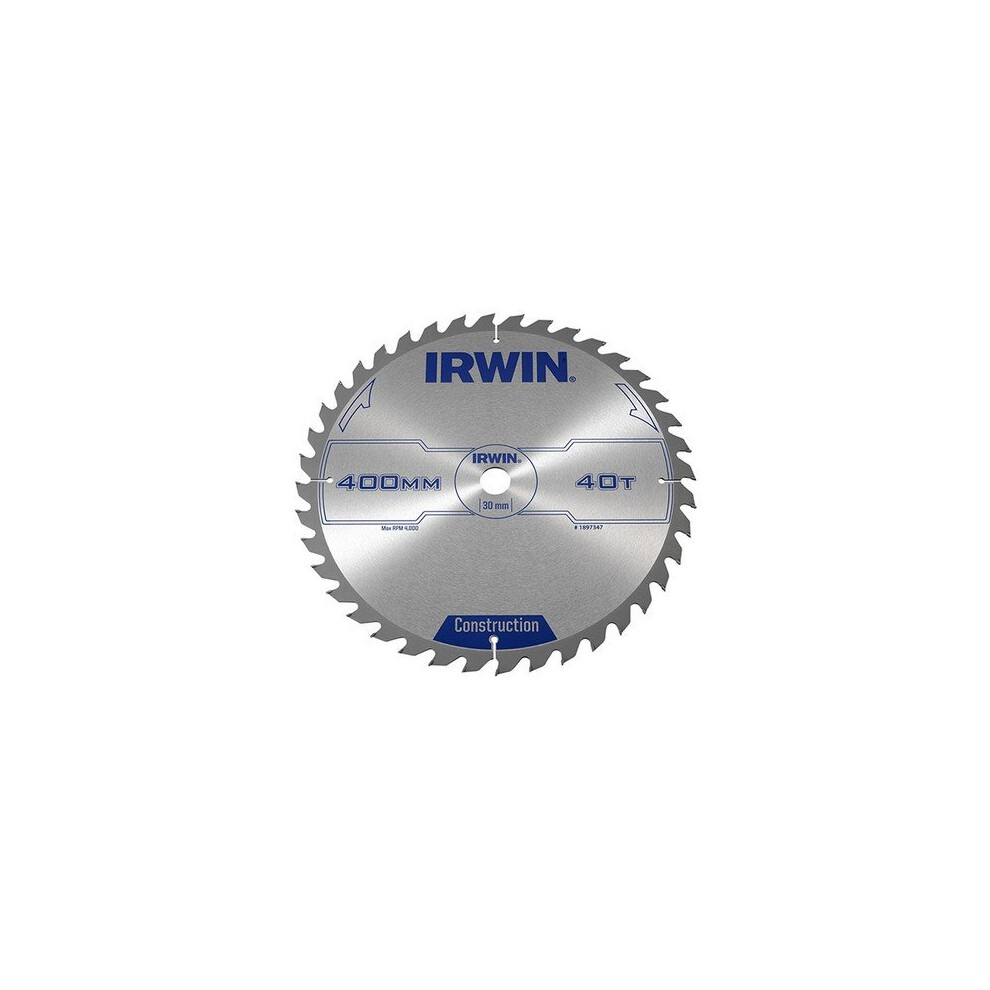 IRWIN IRW1897347 400 x 30mm 40-Teeth Circular Saw Blade with ATB Tooth Grind, Silver,Various - Image 6