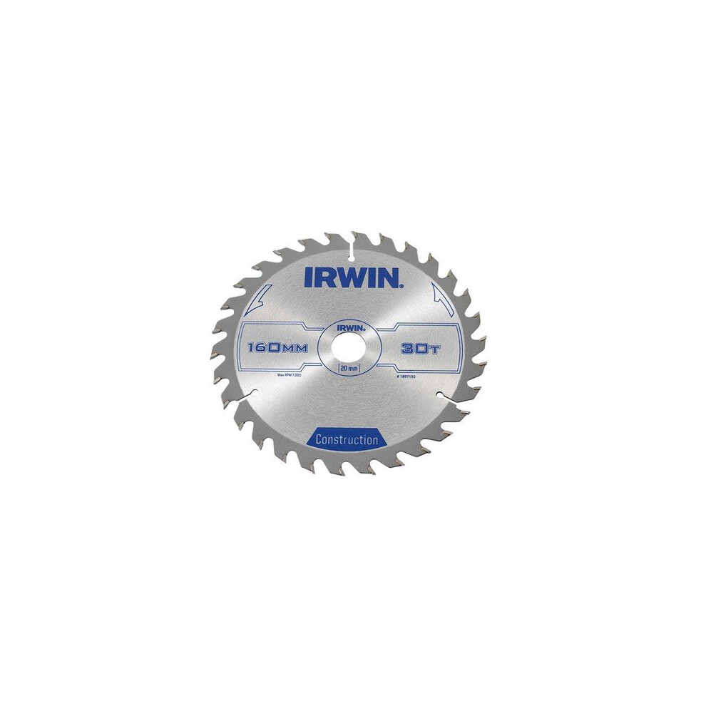 Irwin® Irwin Construction Circular Saw Blade 160Mm X 20Mm 30T Atb 1897192 - Image 6