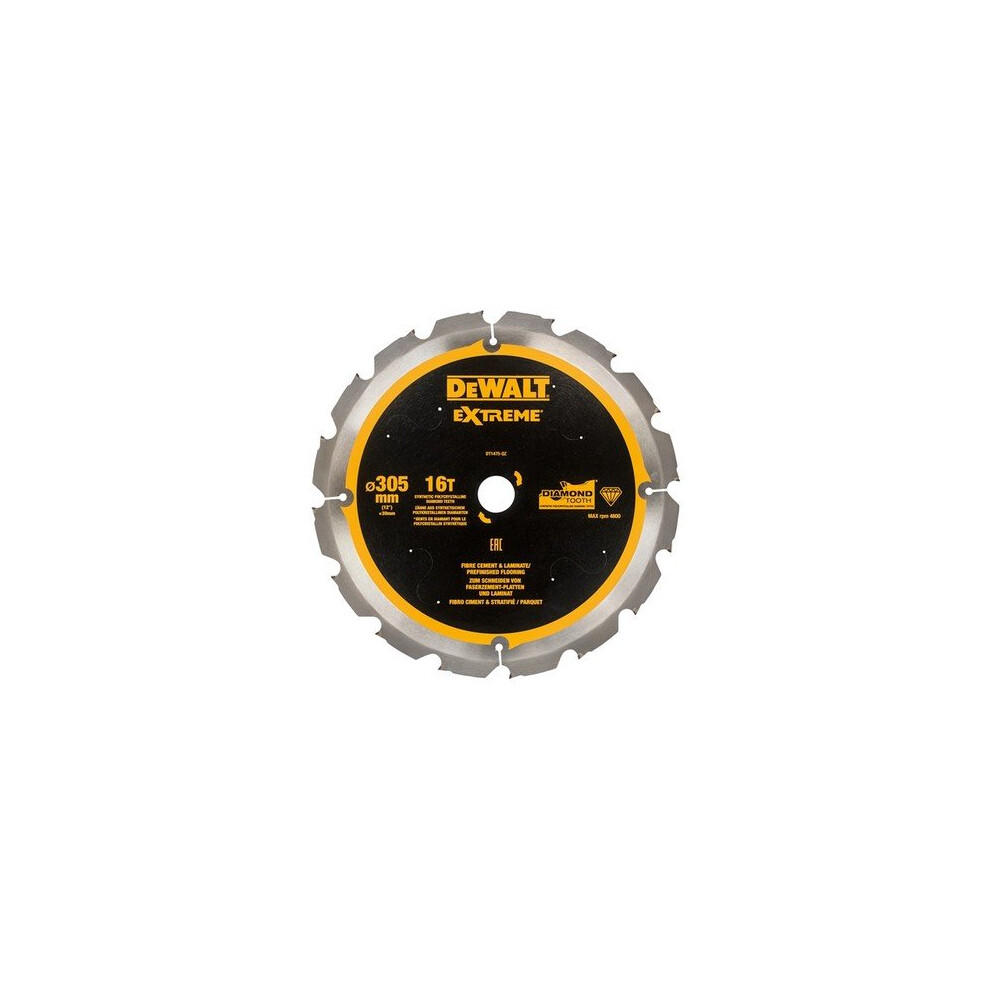 Dewalt Dt1475-Qz Extreme Pcd Fibre Cement Blade 305 X 30Mm X 16T